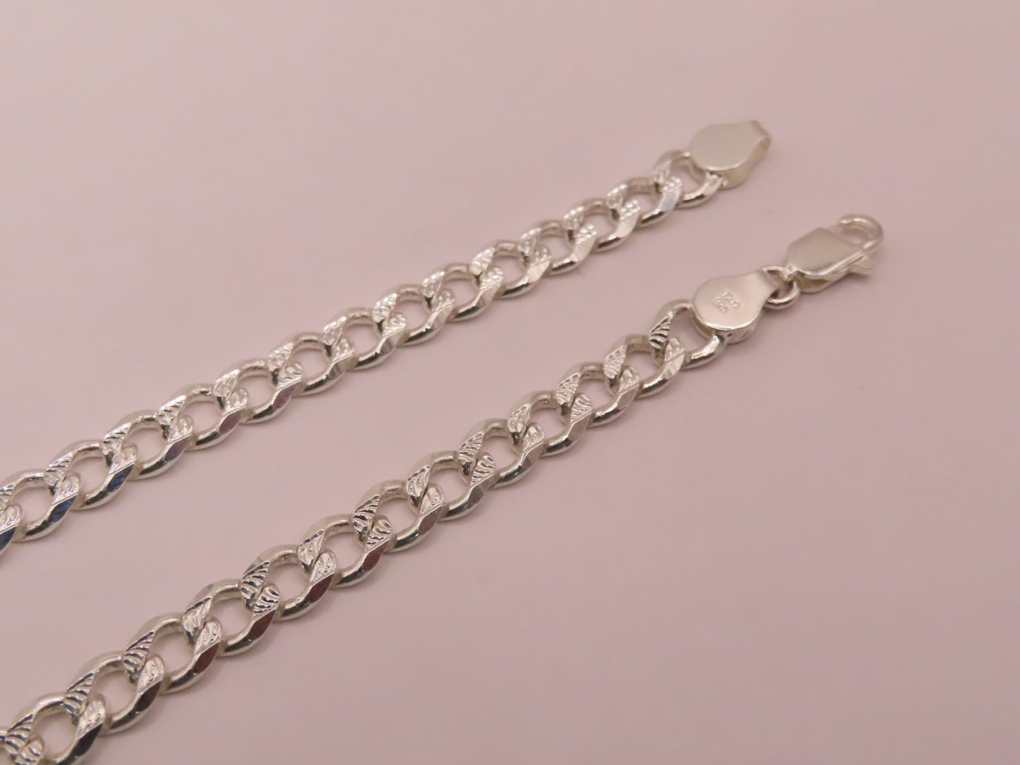 925 diamond cut Cuban chain 8in/6mm