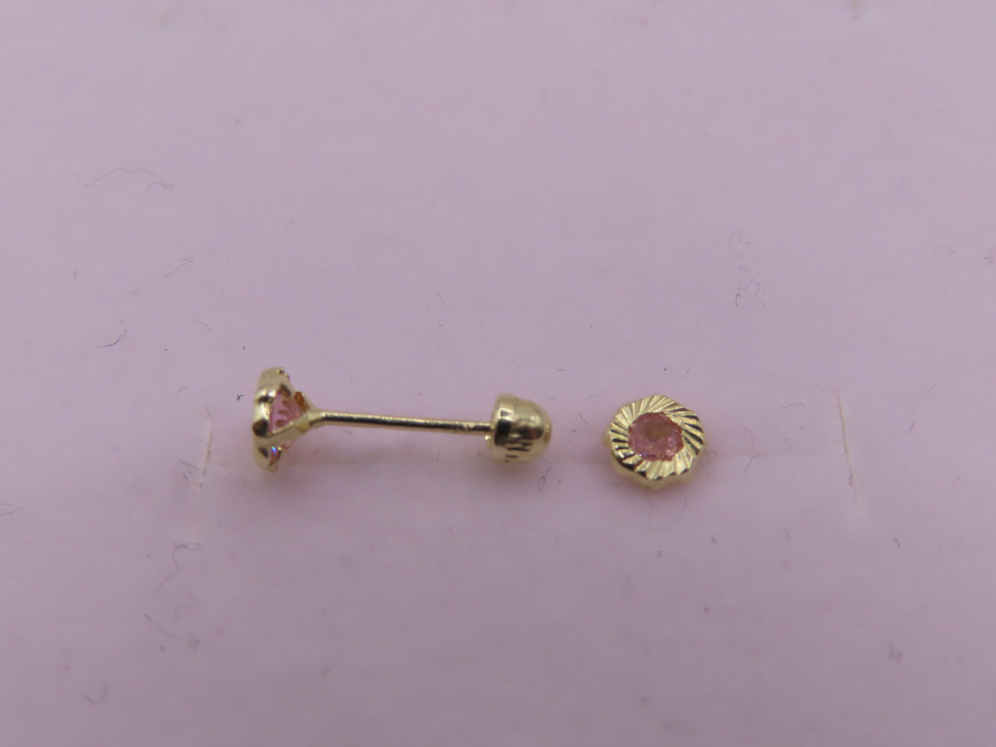 10k Gold pink Earrings