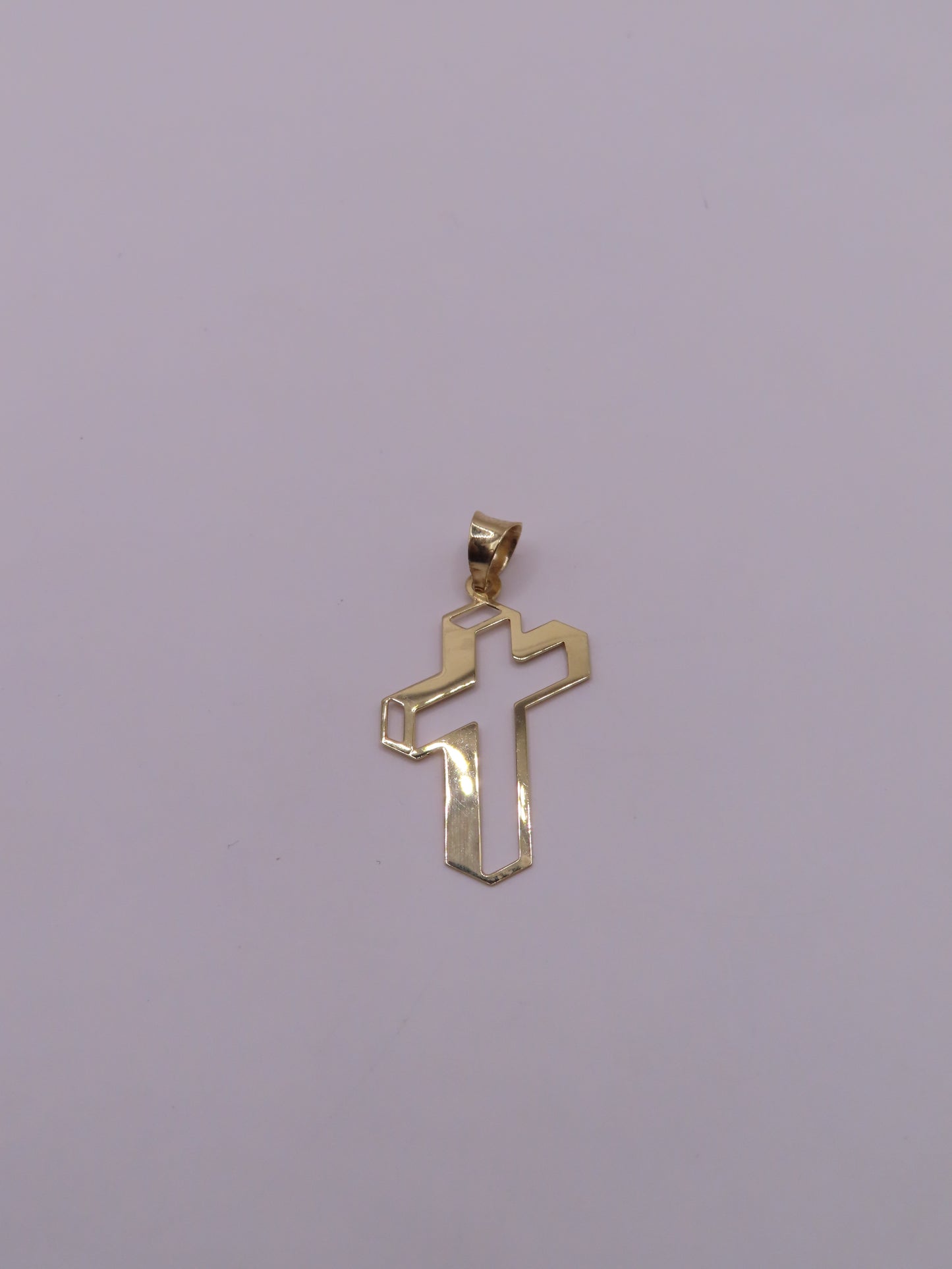 10k cross gold 3D pendant