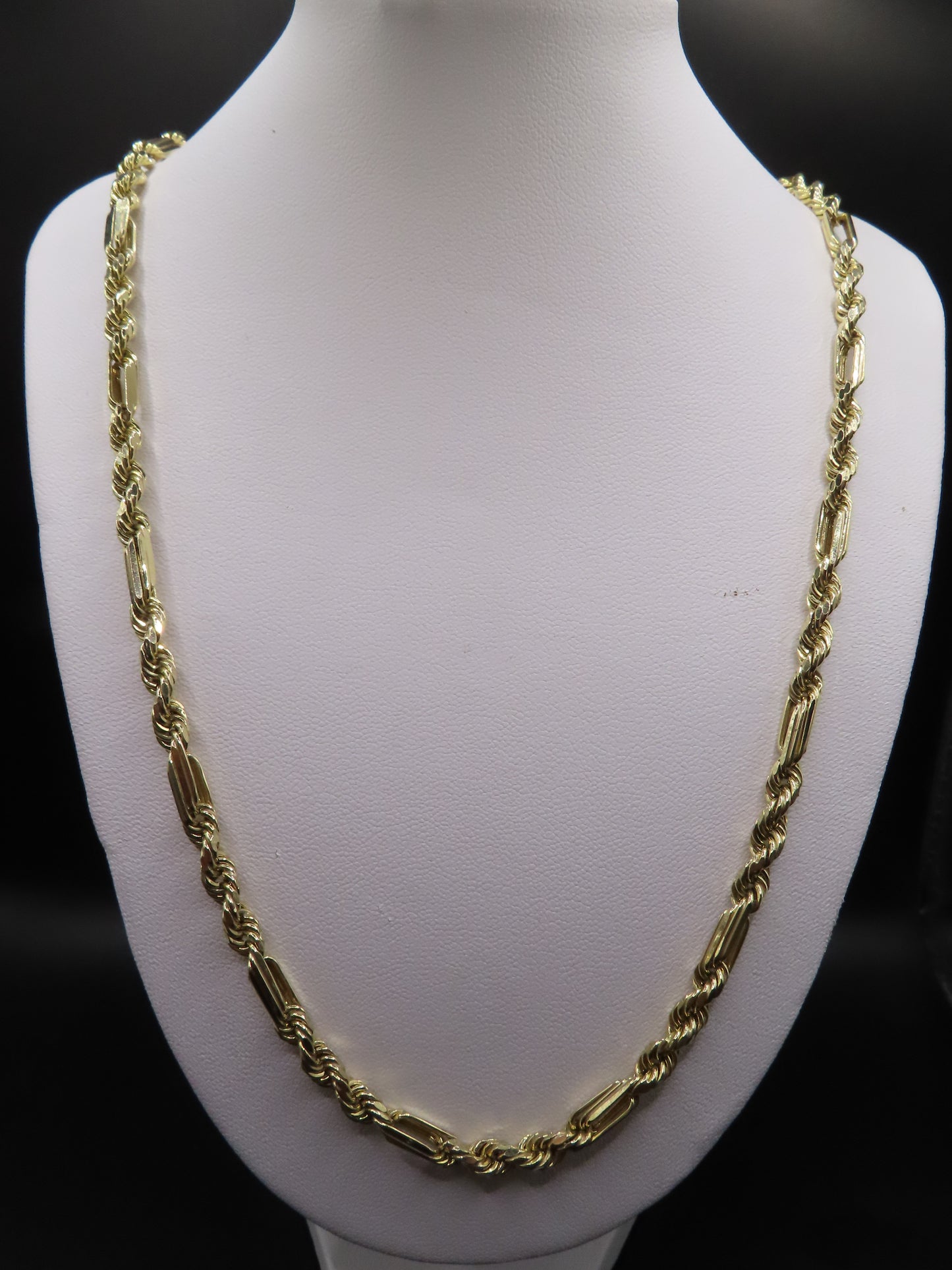 10k Gold semi hollow Rope Chain 26in/5mm(16.20g)