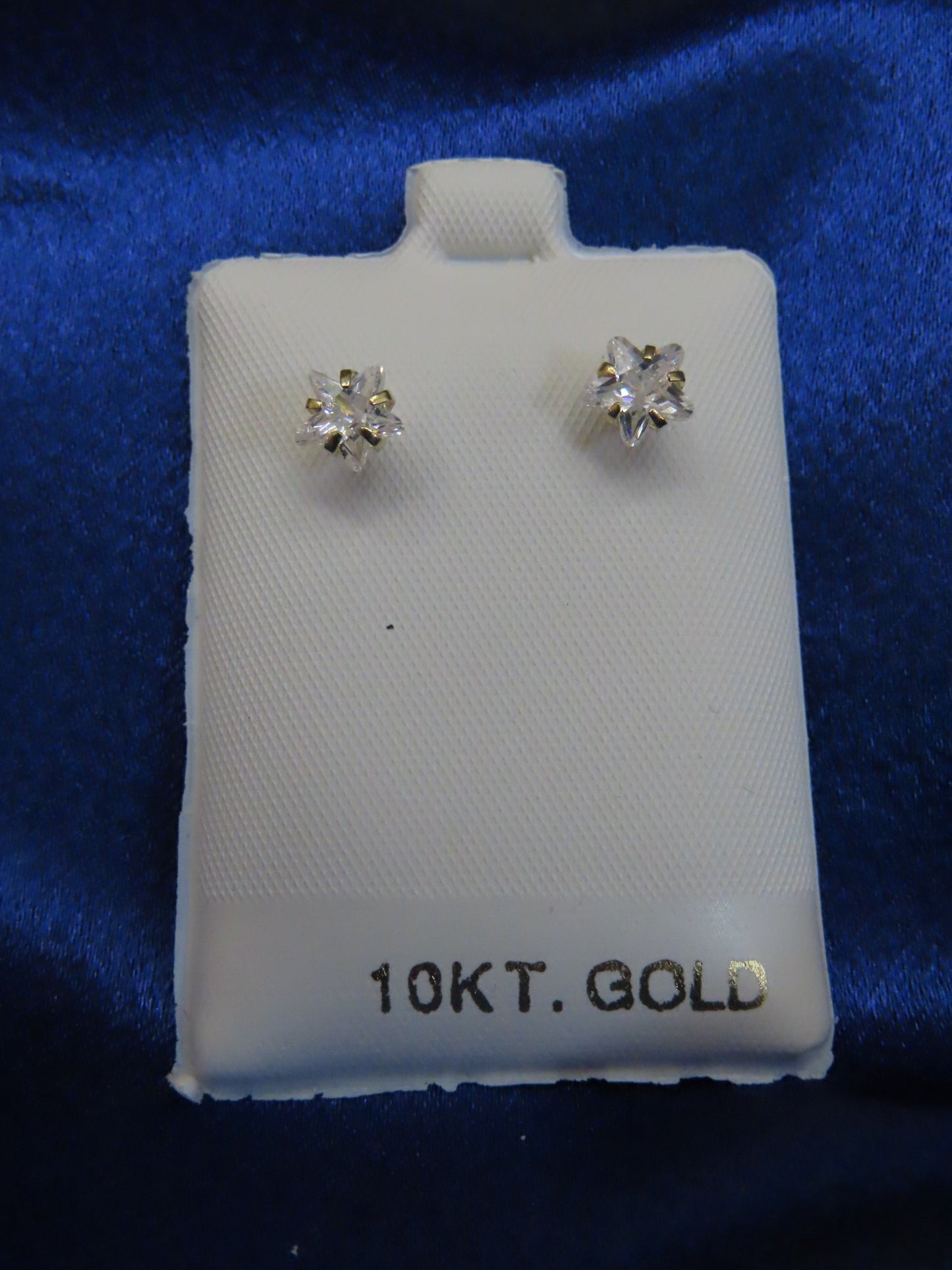 Cubic Zirconia star Stud Earrings in 10k Gold #1