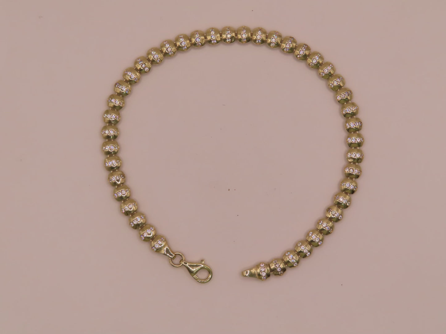 10k gold bracelet w/cz 7.6in/5mm