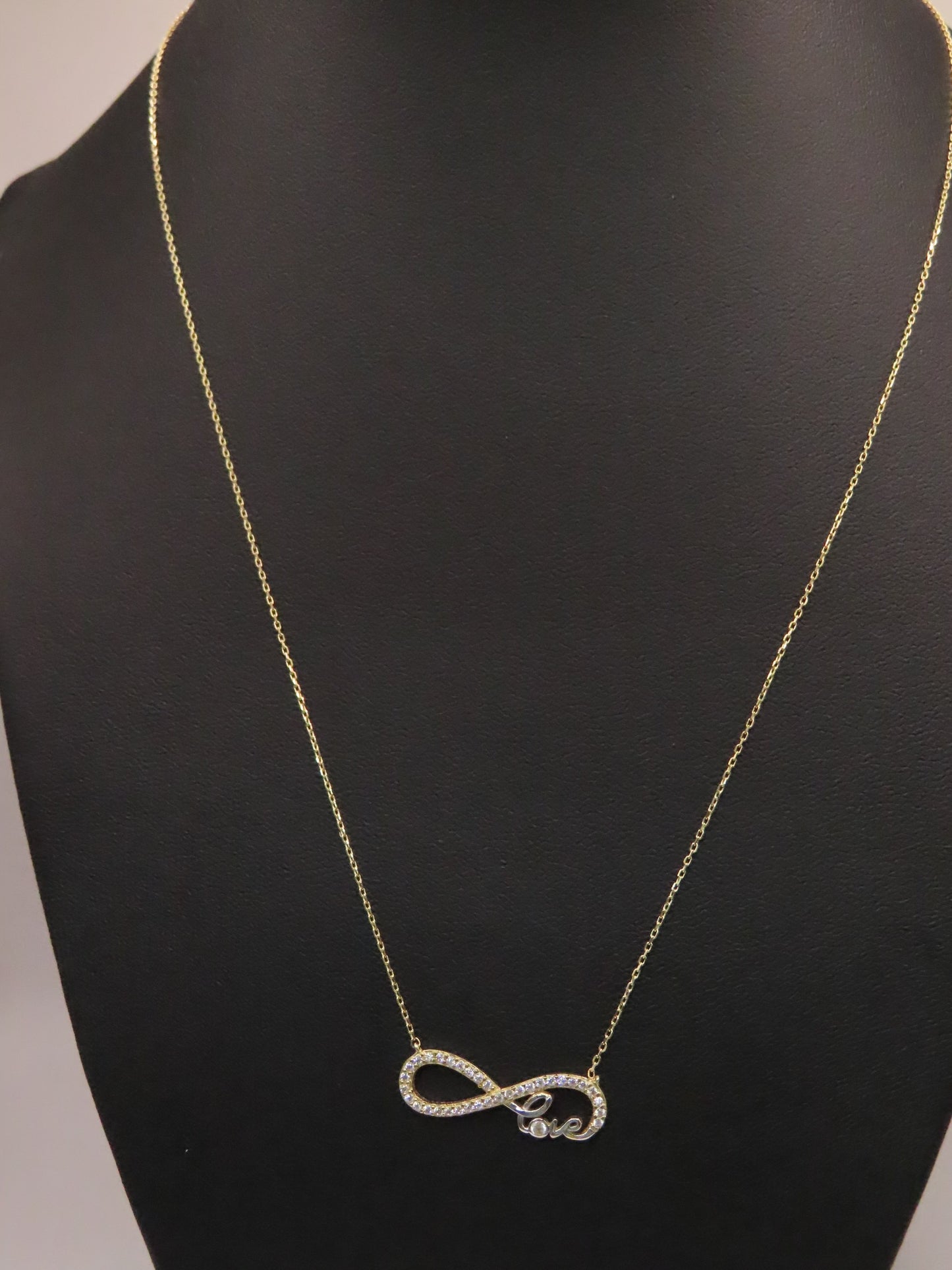 14k Gold infinity love necklace