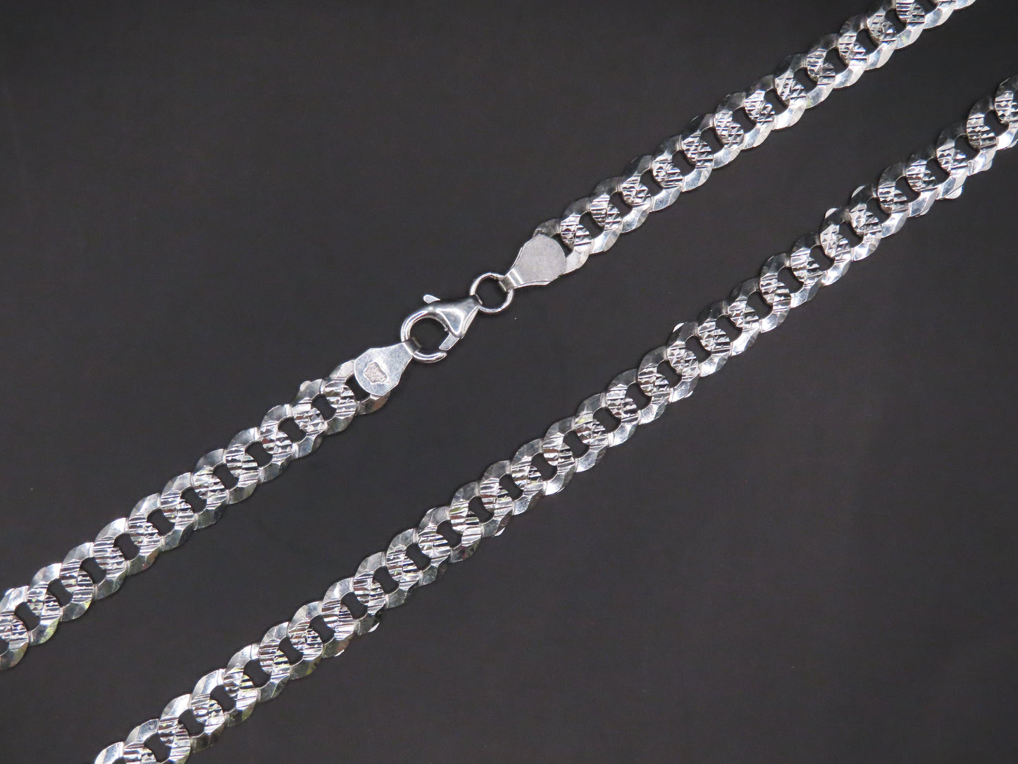 925 silver diamond cut Cuban chain 23in/6mm (23.85g)