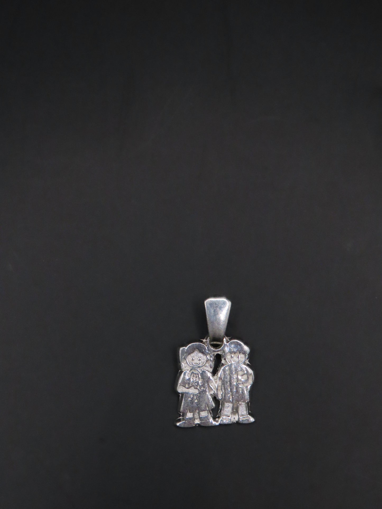 925 Silver boy & girl pendant .8in