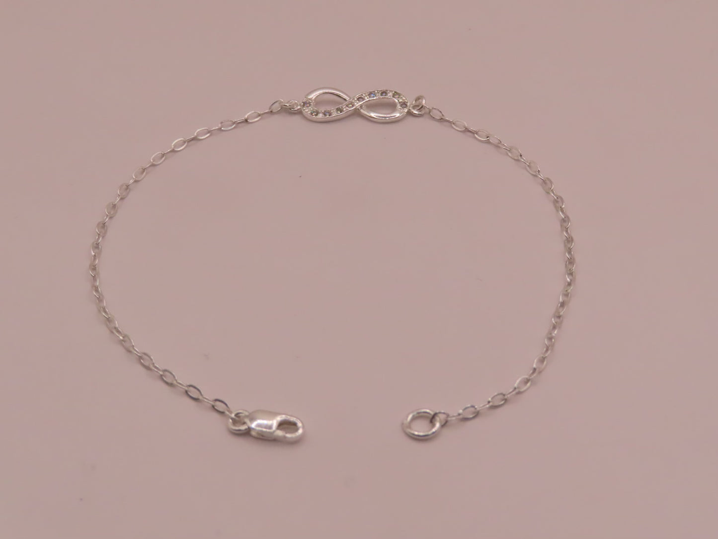 925 silver infinity bracelet 8in