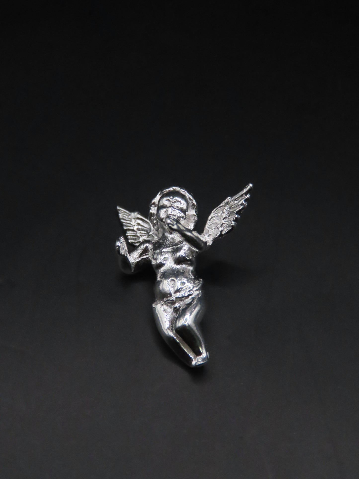 925 Silver angel pendant 1in