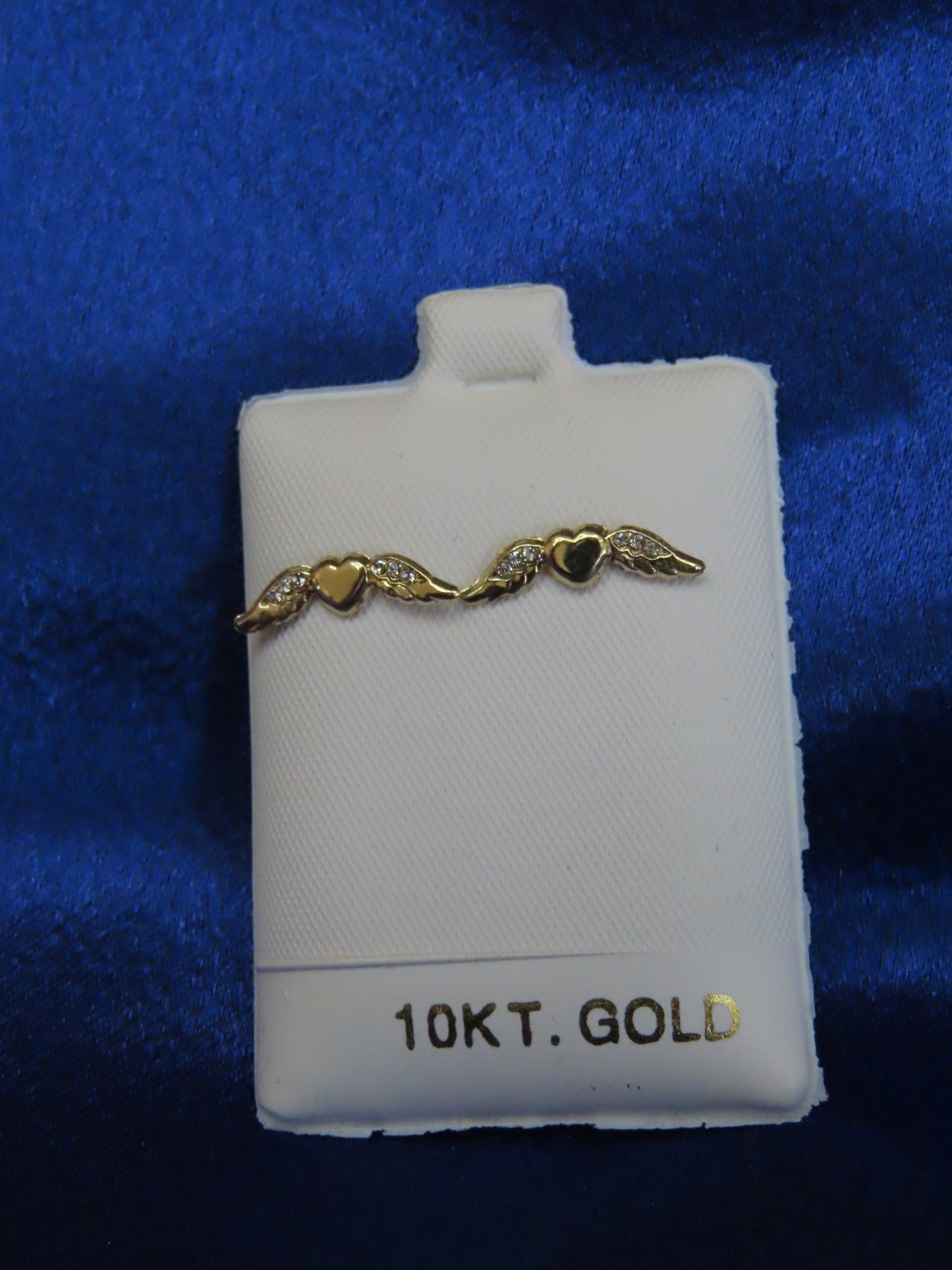 Heart w/wings 10k gold stud earrings