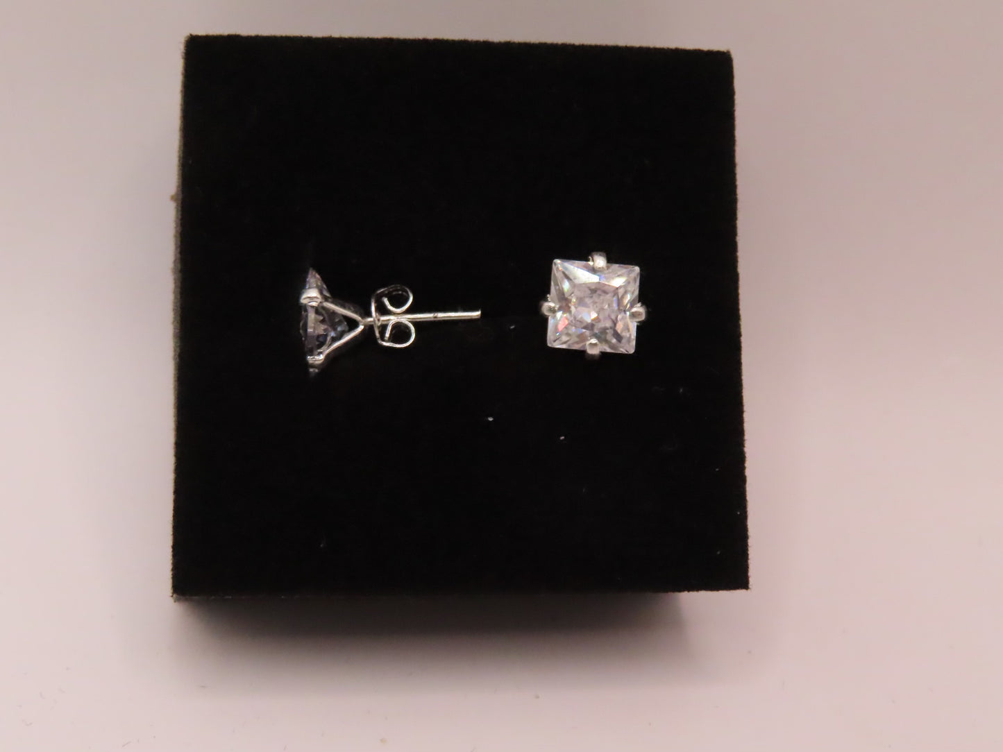 925 Silver square zirconia