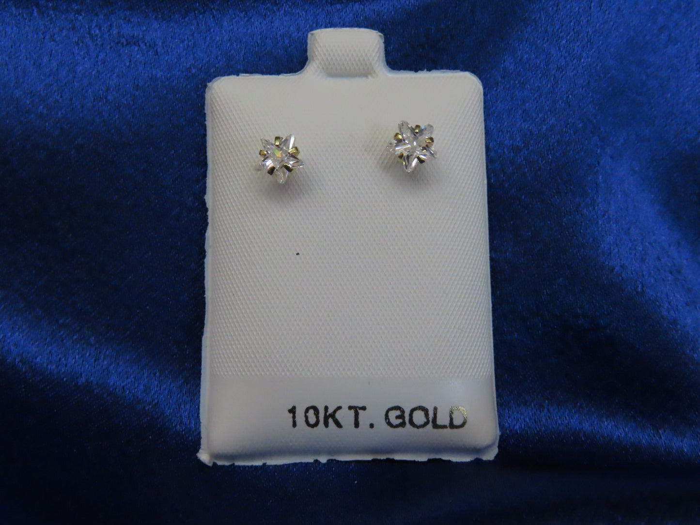 Cubic Zirconia star Stud Earrings in 10k Gold #1