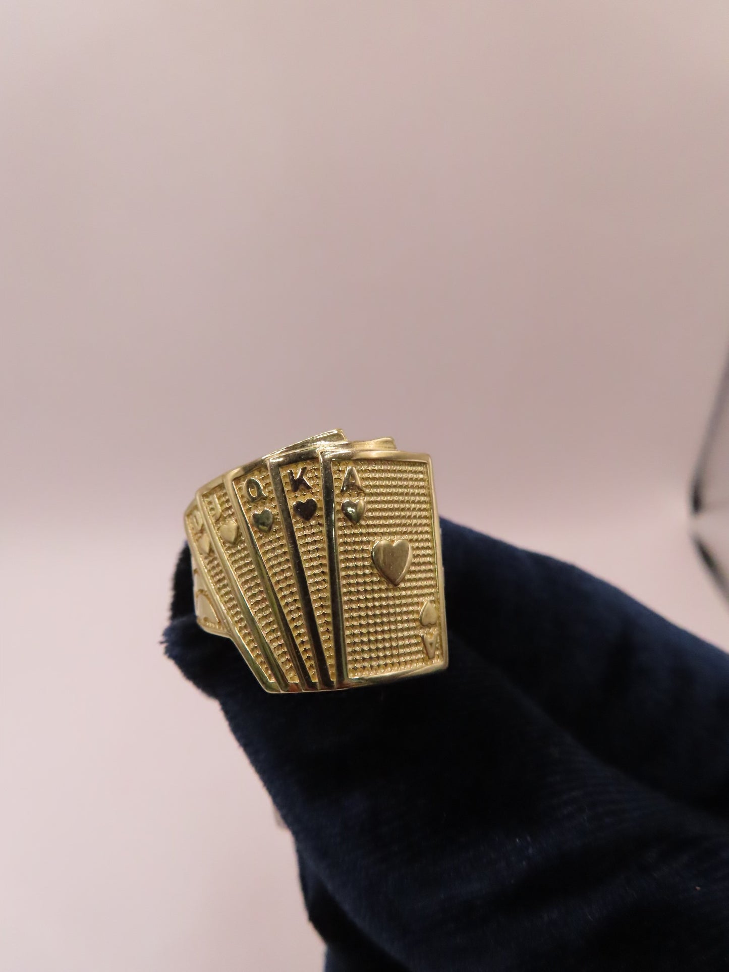 14k gold deck of cards ring size /10 (9.93gr)