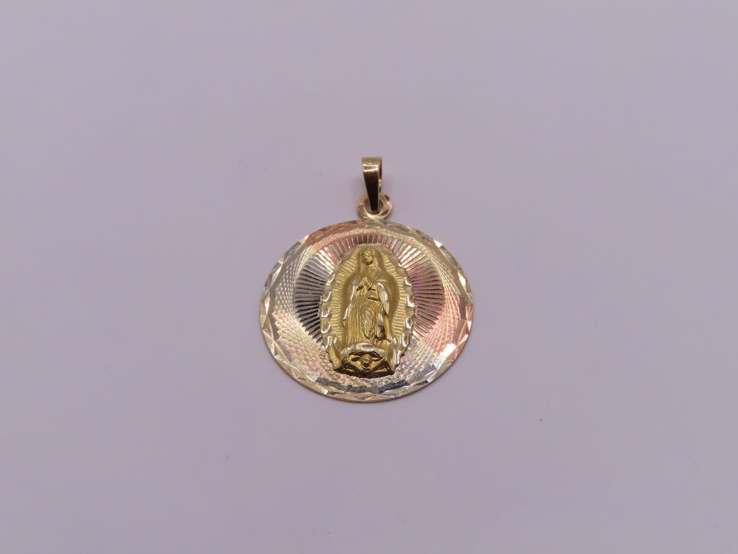 10k gold 3 tone Virgen pendant