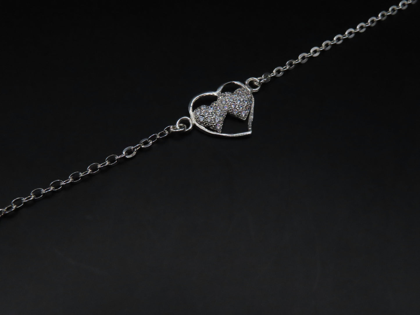 925 silver 2 hearts bracelet