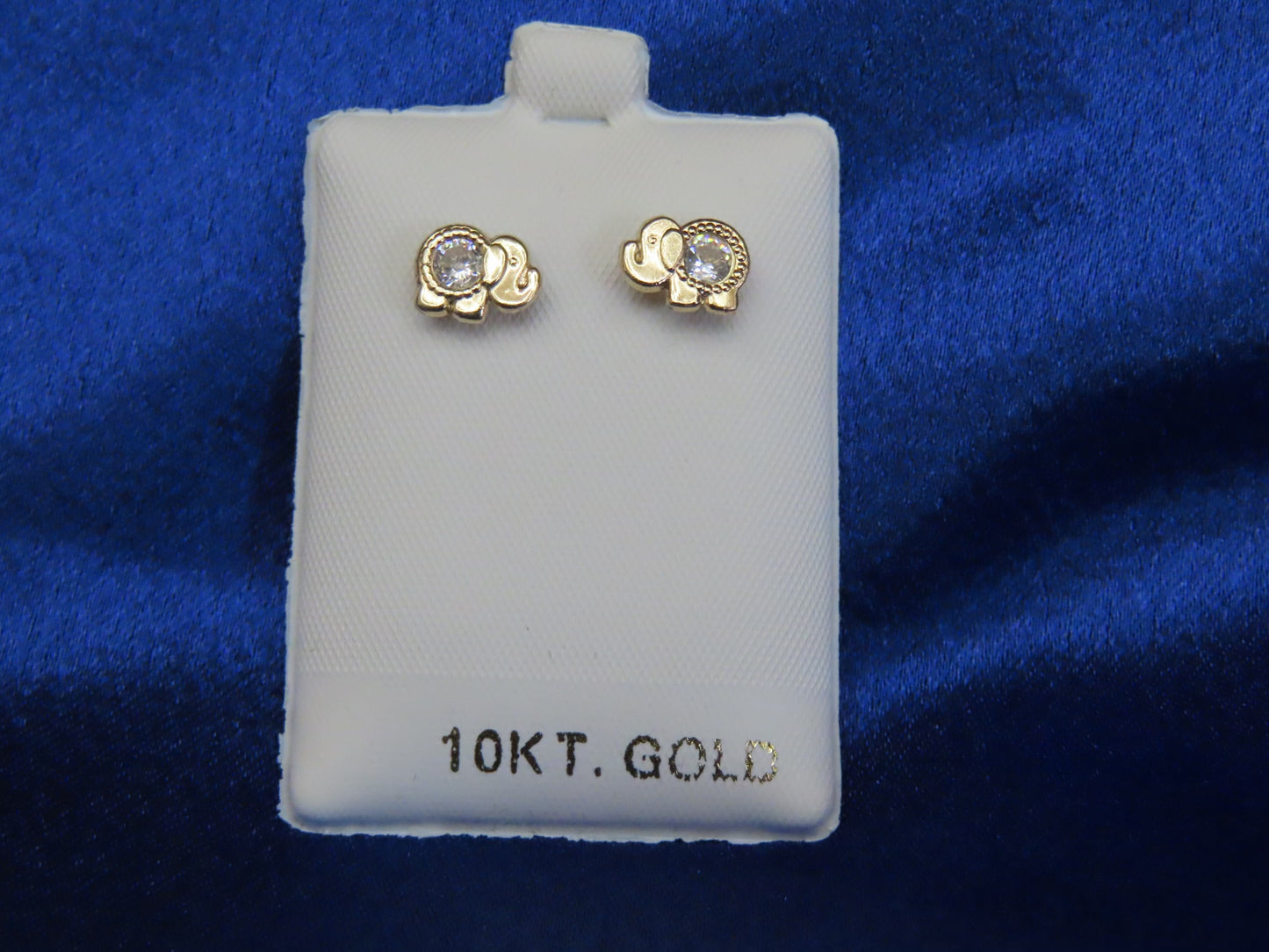 Elephant 10k gold stud earrings
