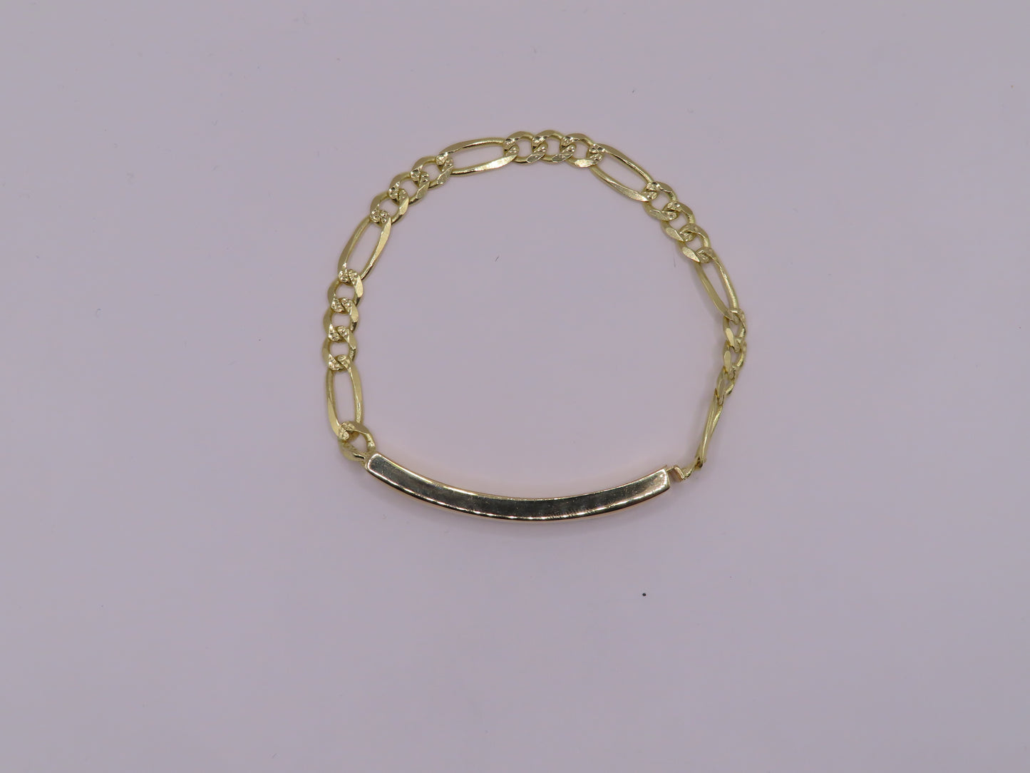 10k gold diamond cut Figaro bracelet 9.3in/6mm(14.53g)