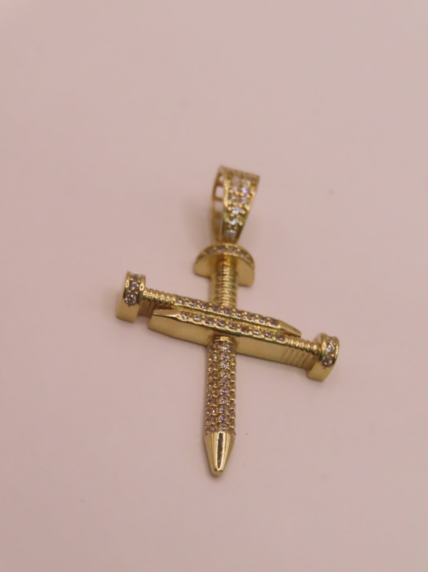 14k Gold cross pendant 1.7in