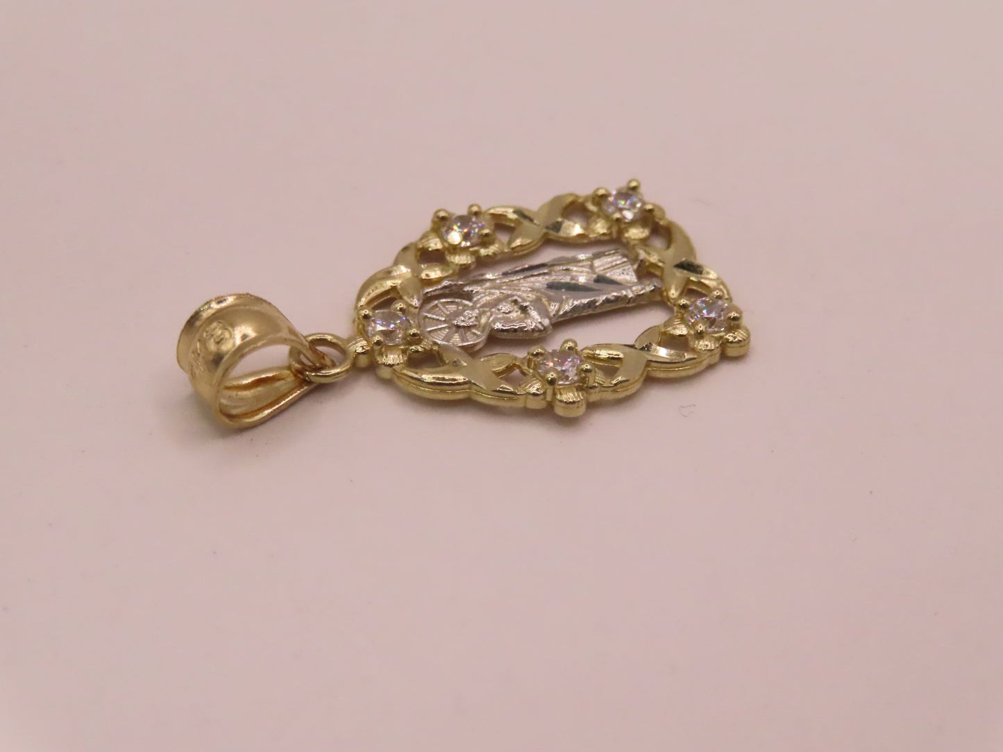 14k Gold San Judas Pendant 1.2in