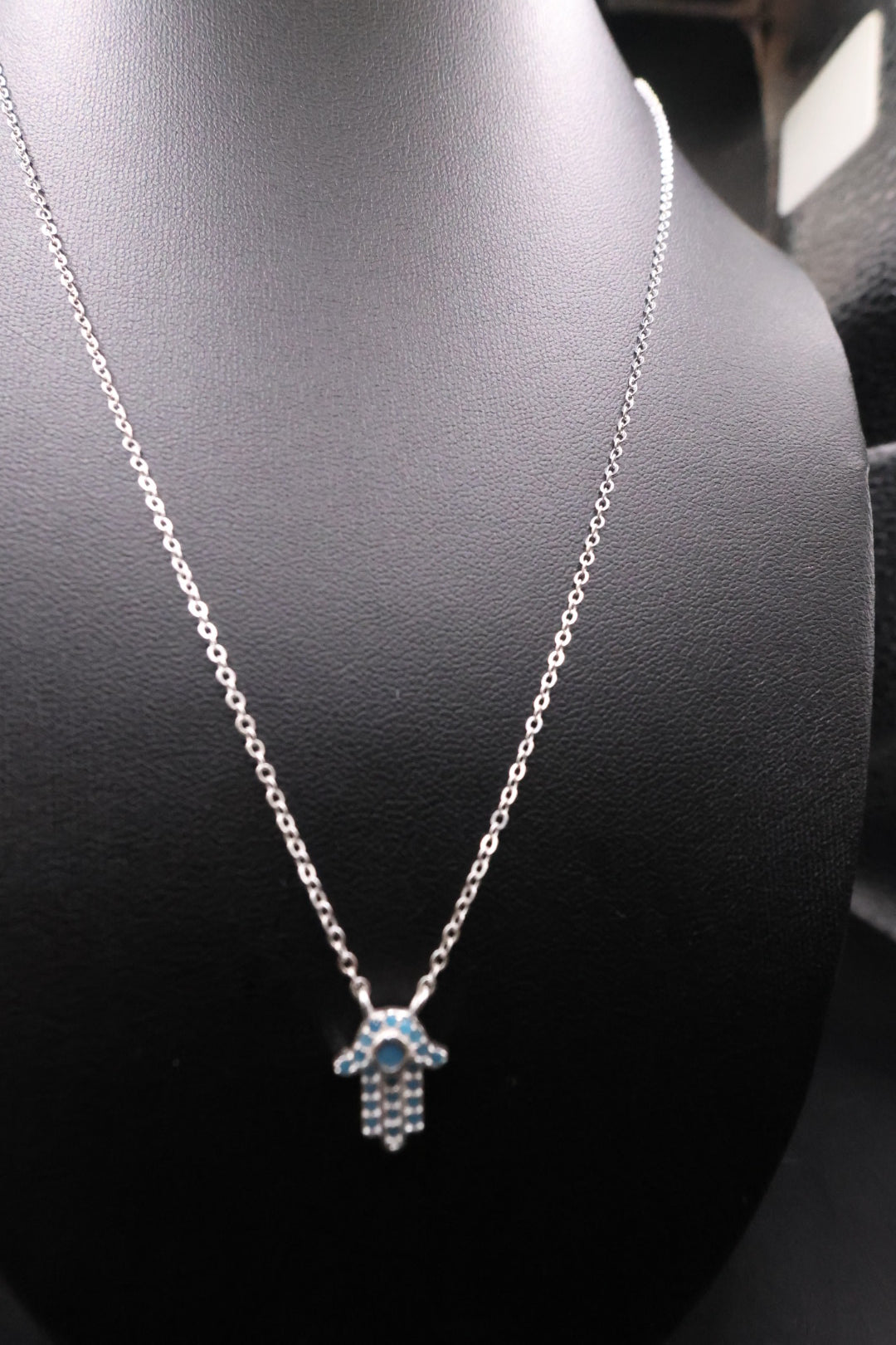 Blue evil eye necklace 925 silver