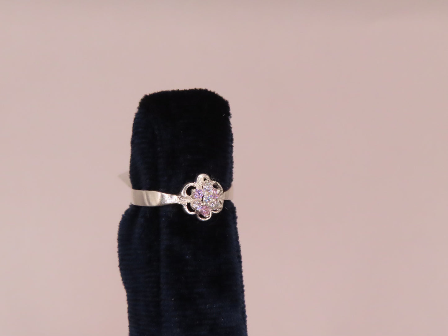 925 silver flower ring sz/4