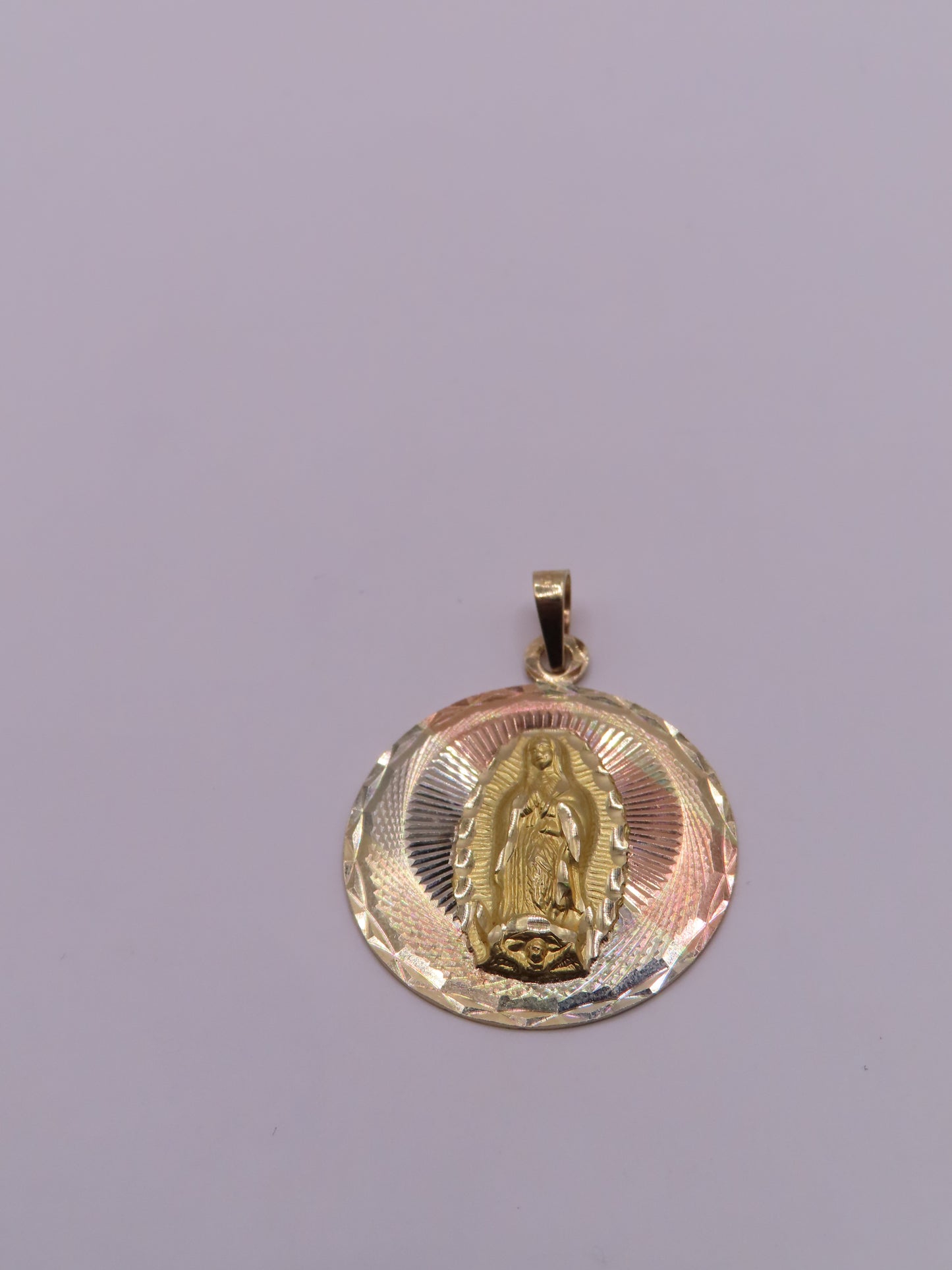 10k gold 3 tone Virgen pendant