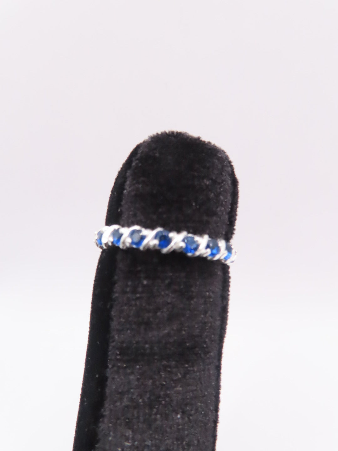 925 silver blue tiara ring