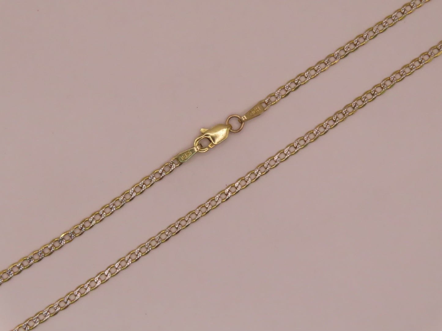 14k Gold diamond cut Cuban chain 18in/2mm