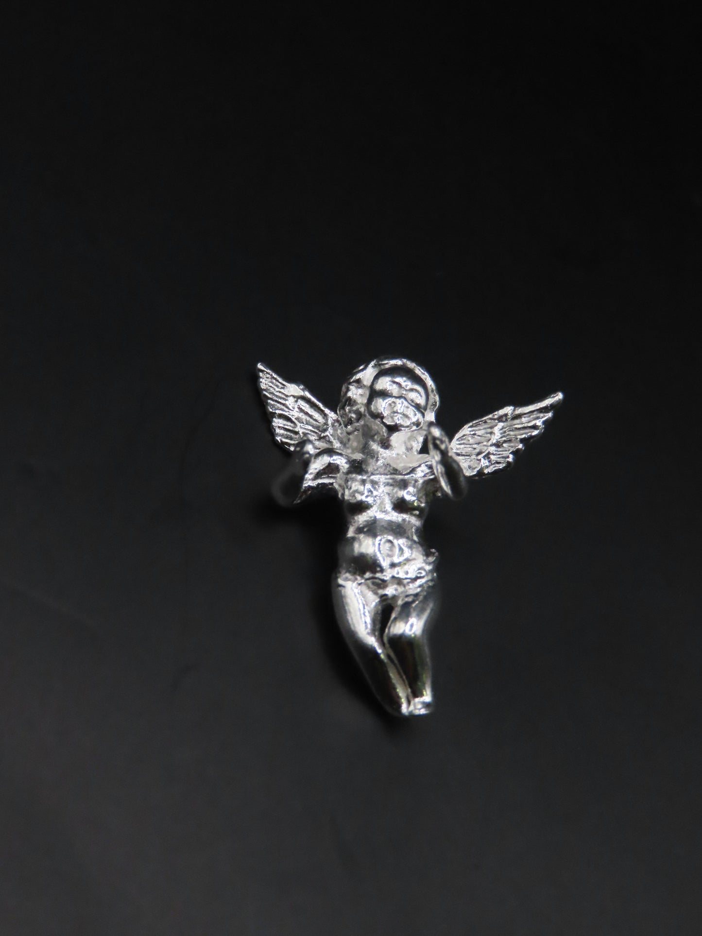 925 Silver angel pendant 1in