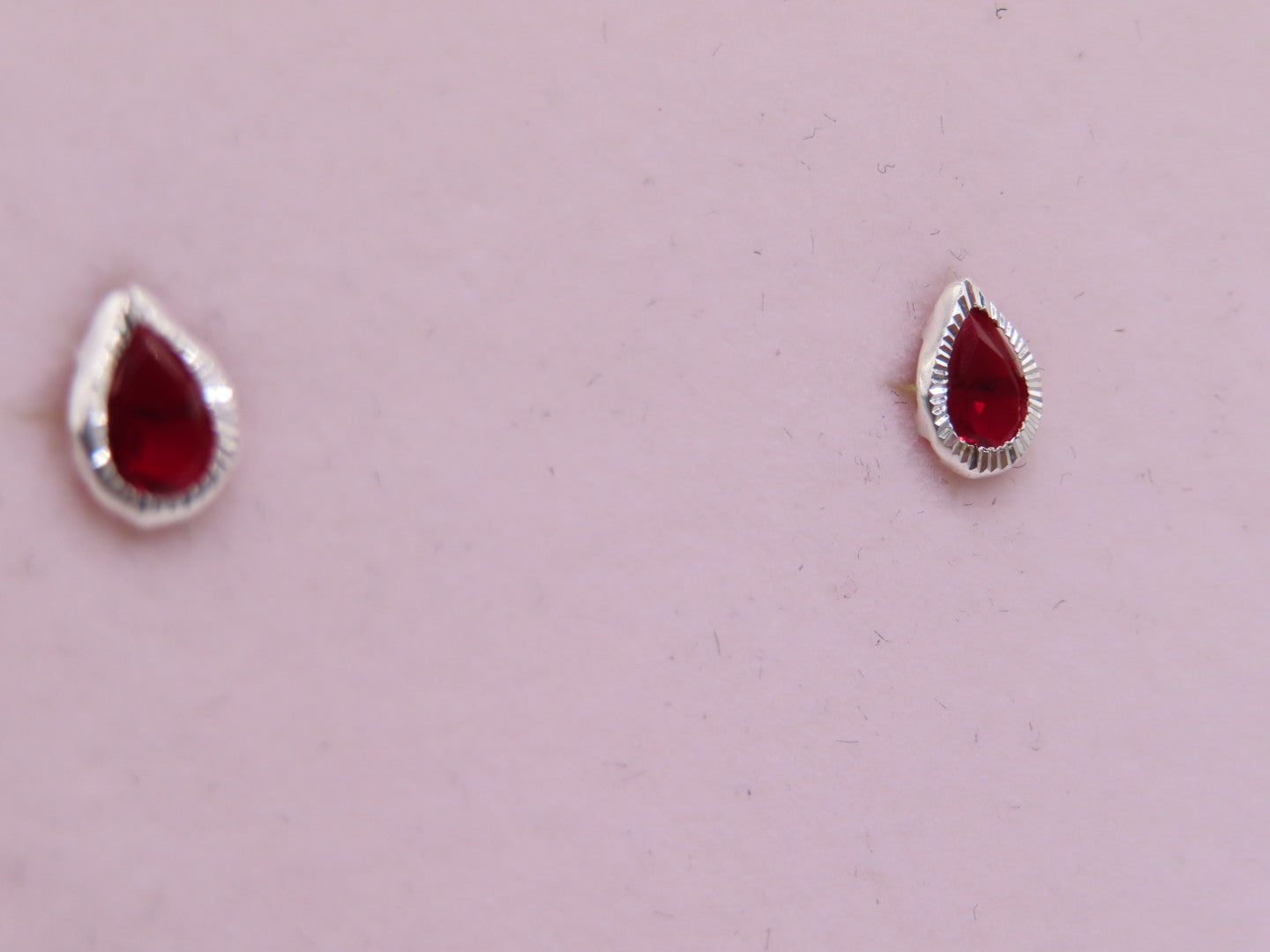 925 silver red drop earrings