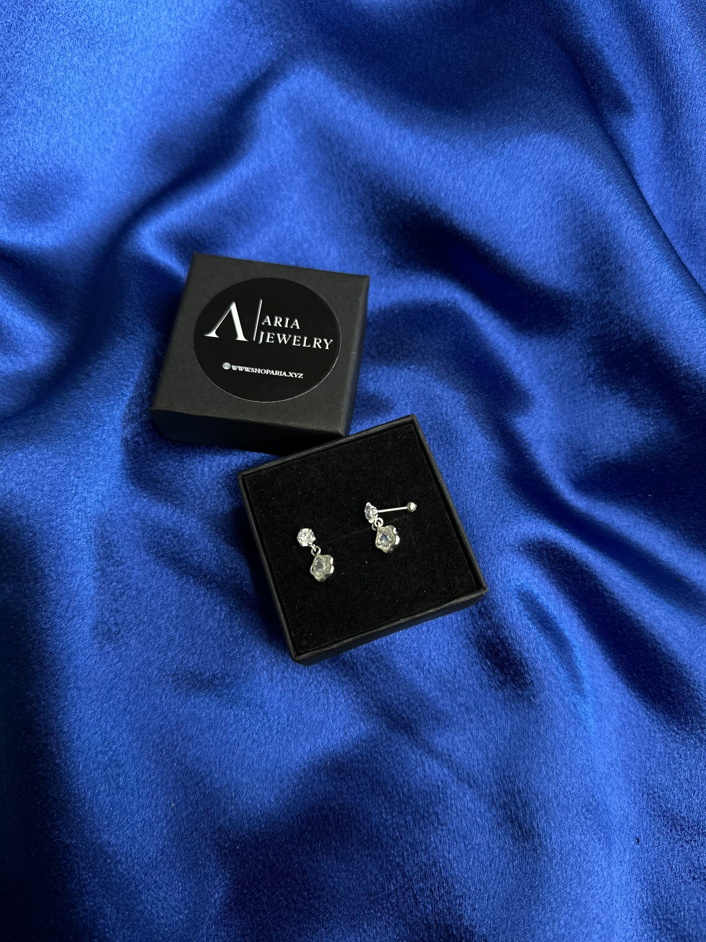 925 silver flower earrings