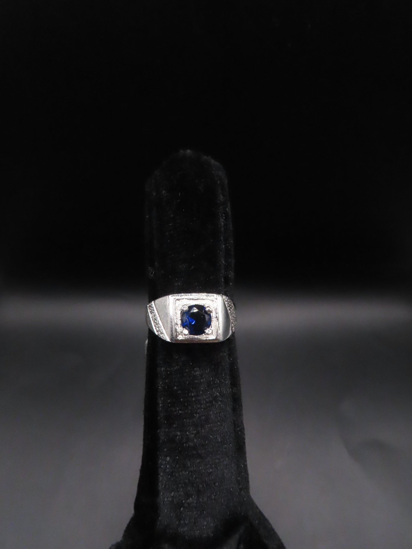 925 silver blue rock ring sz/9