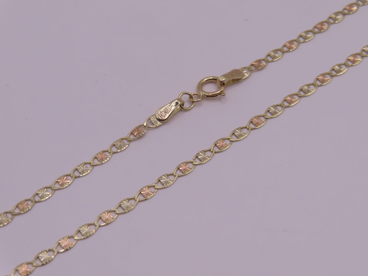 10k 3 tones gold chain 16in/3mm (2.43g