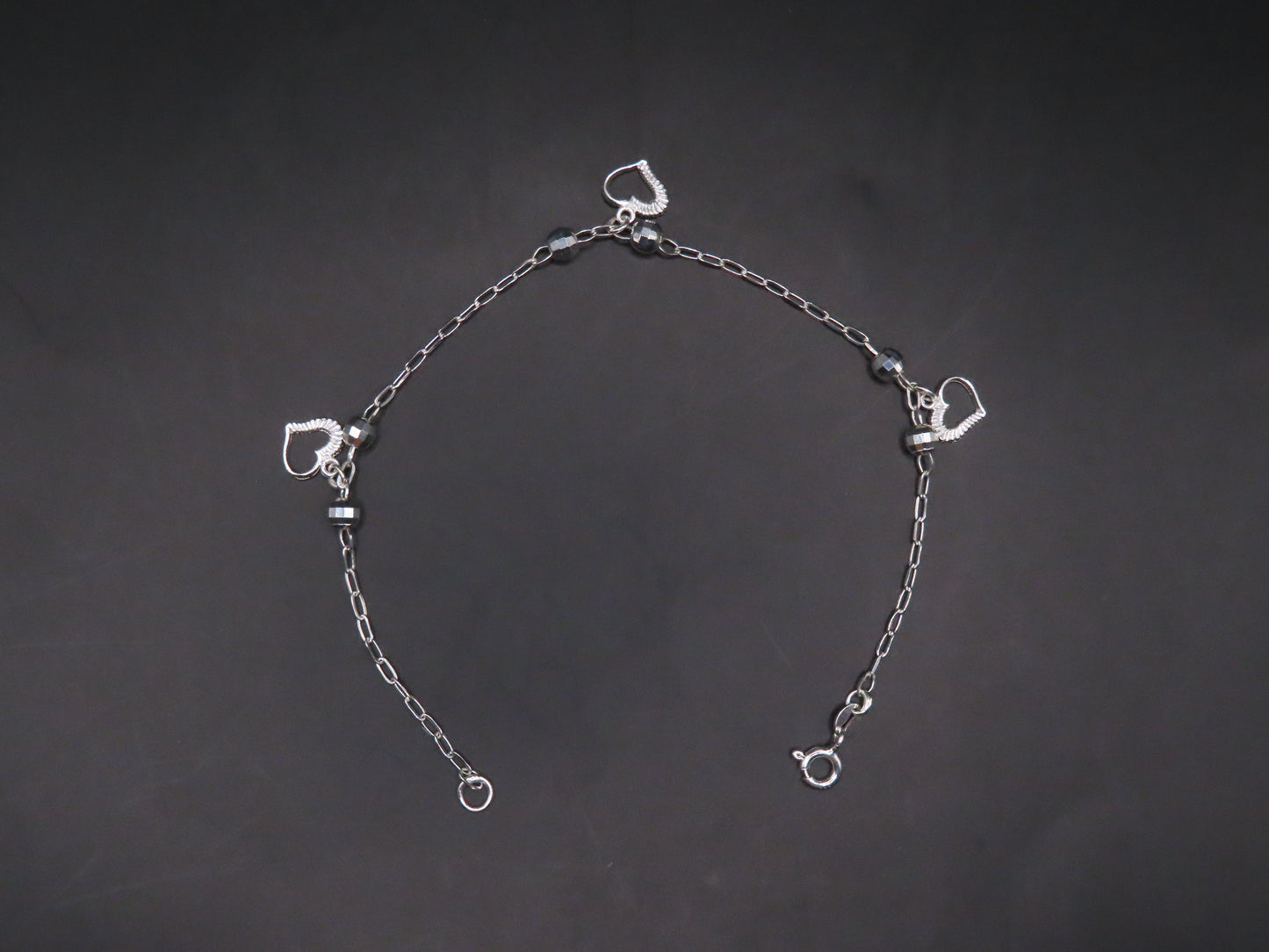 925 silver hearts bracelet