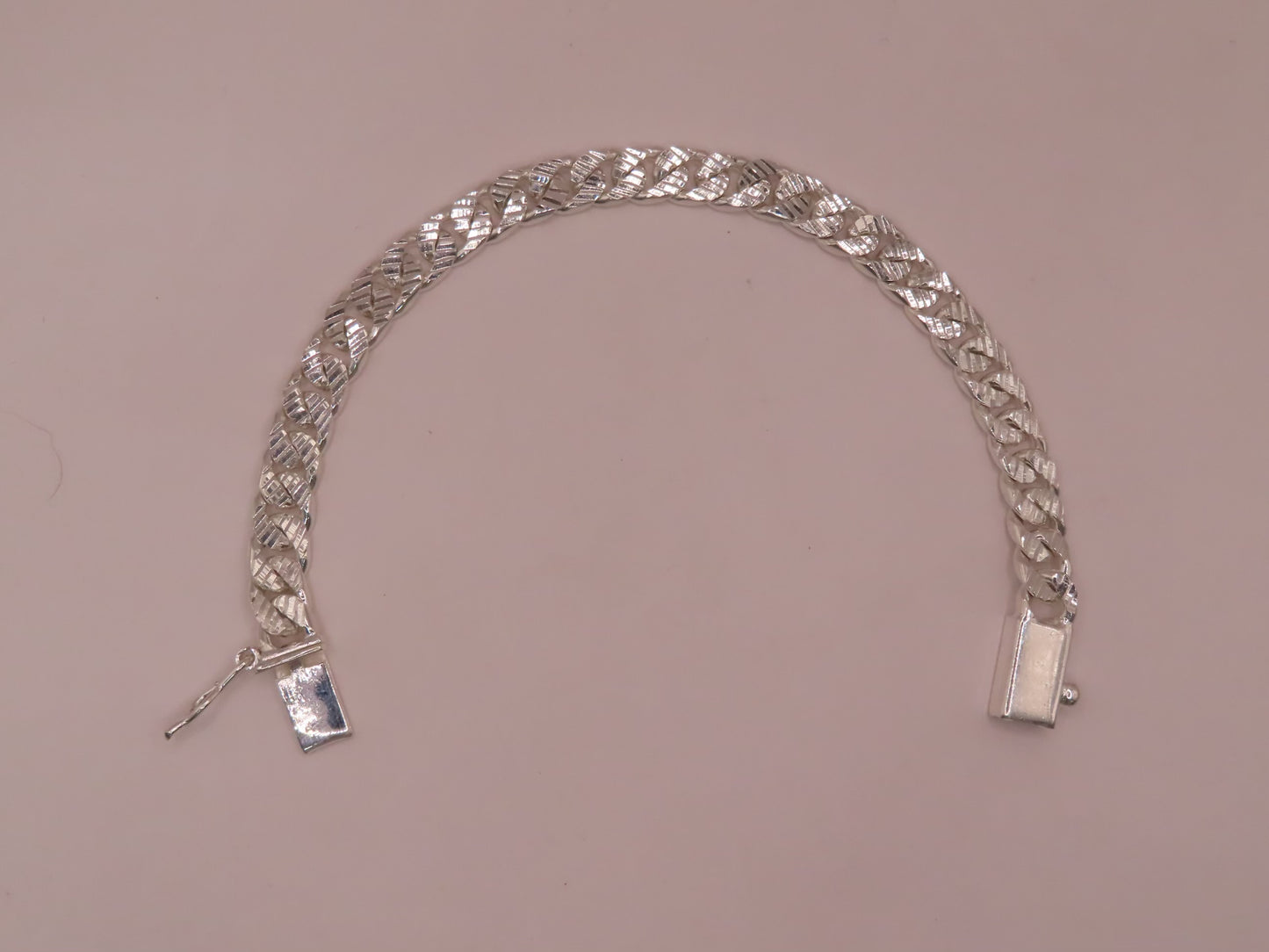 925 silver diamond cut Cuban link bracelet 8in/7mm