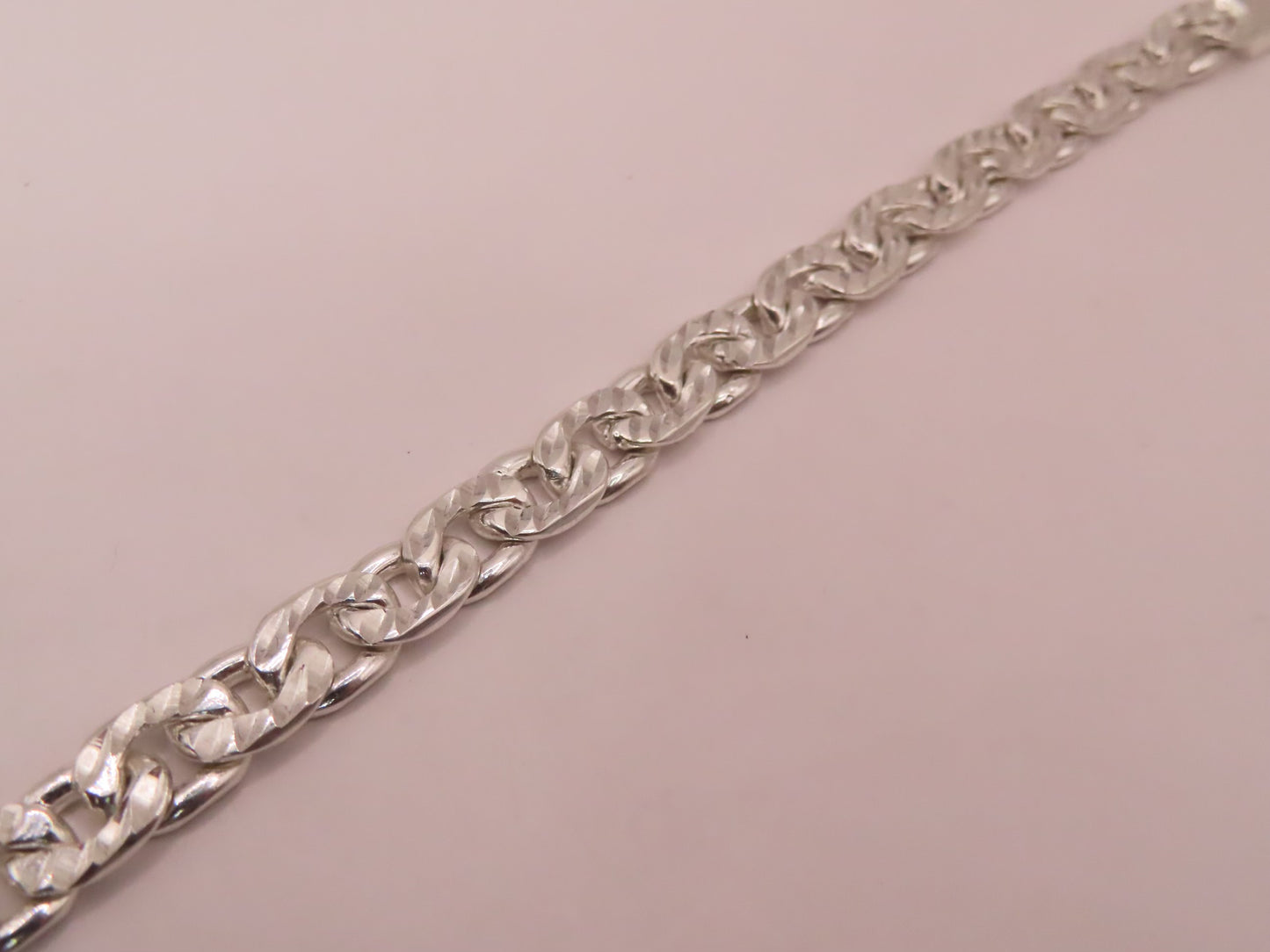 925 silver diamond cut bracelet 9in/6mm