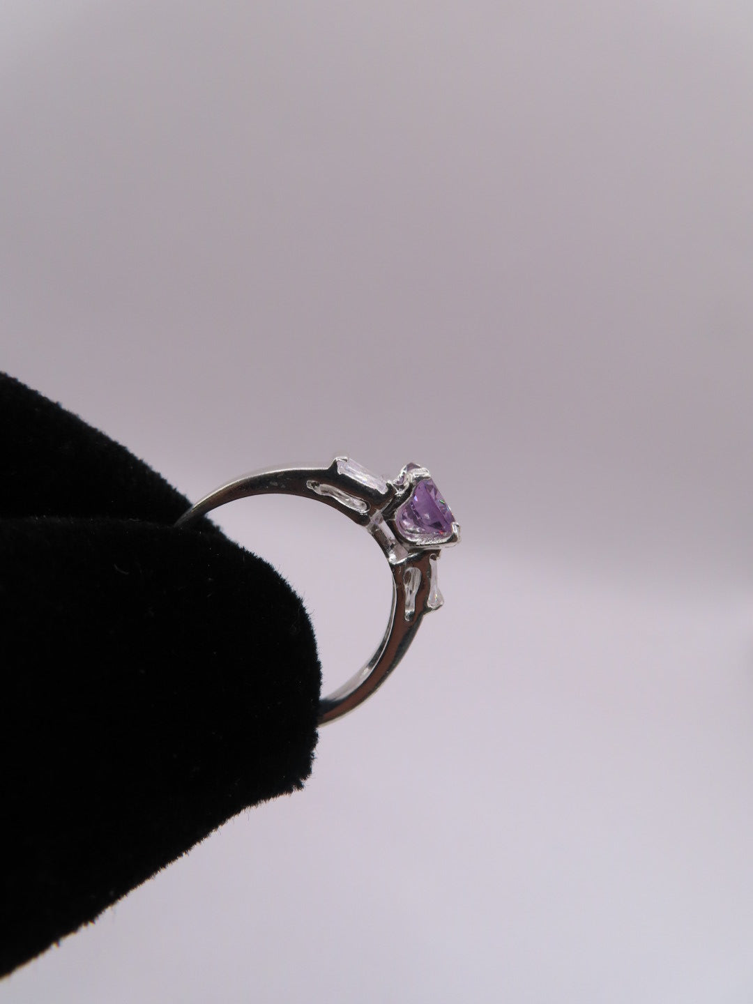 925 silver purple rock ring