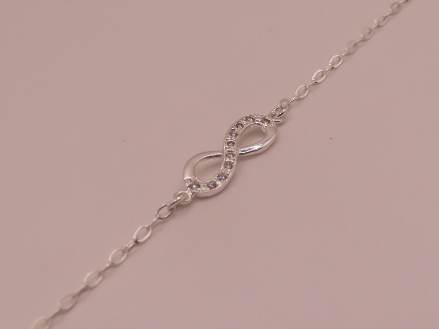 925 silver infinity bracelet 8in