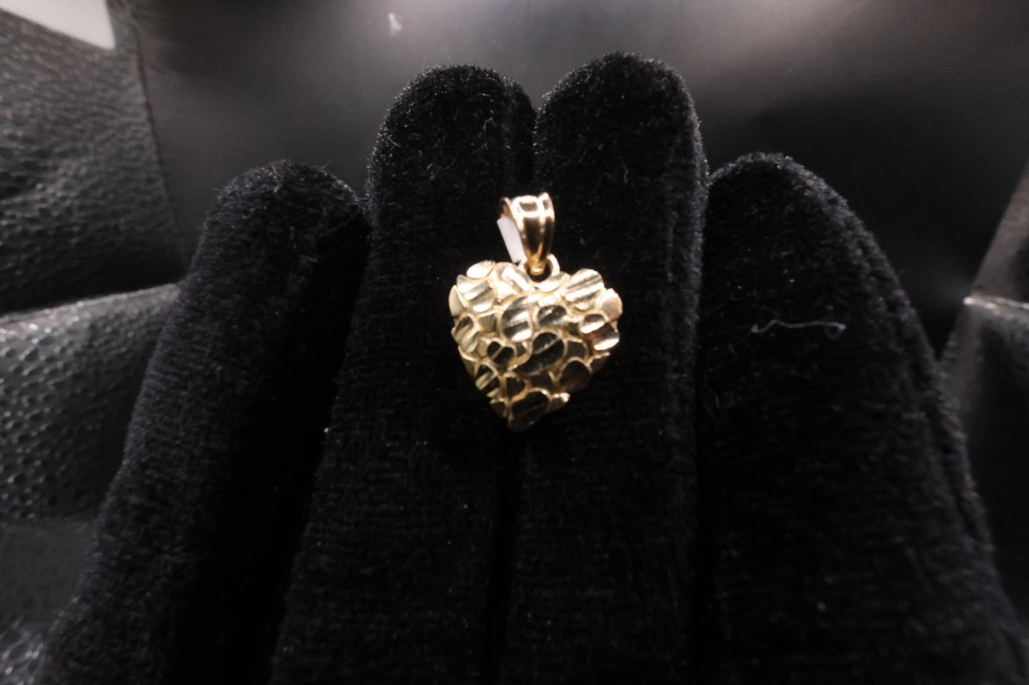 Medium heart nugget pendant 14k gold