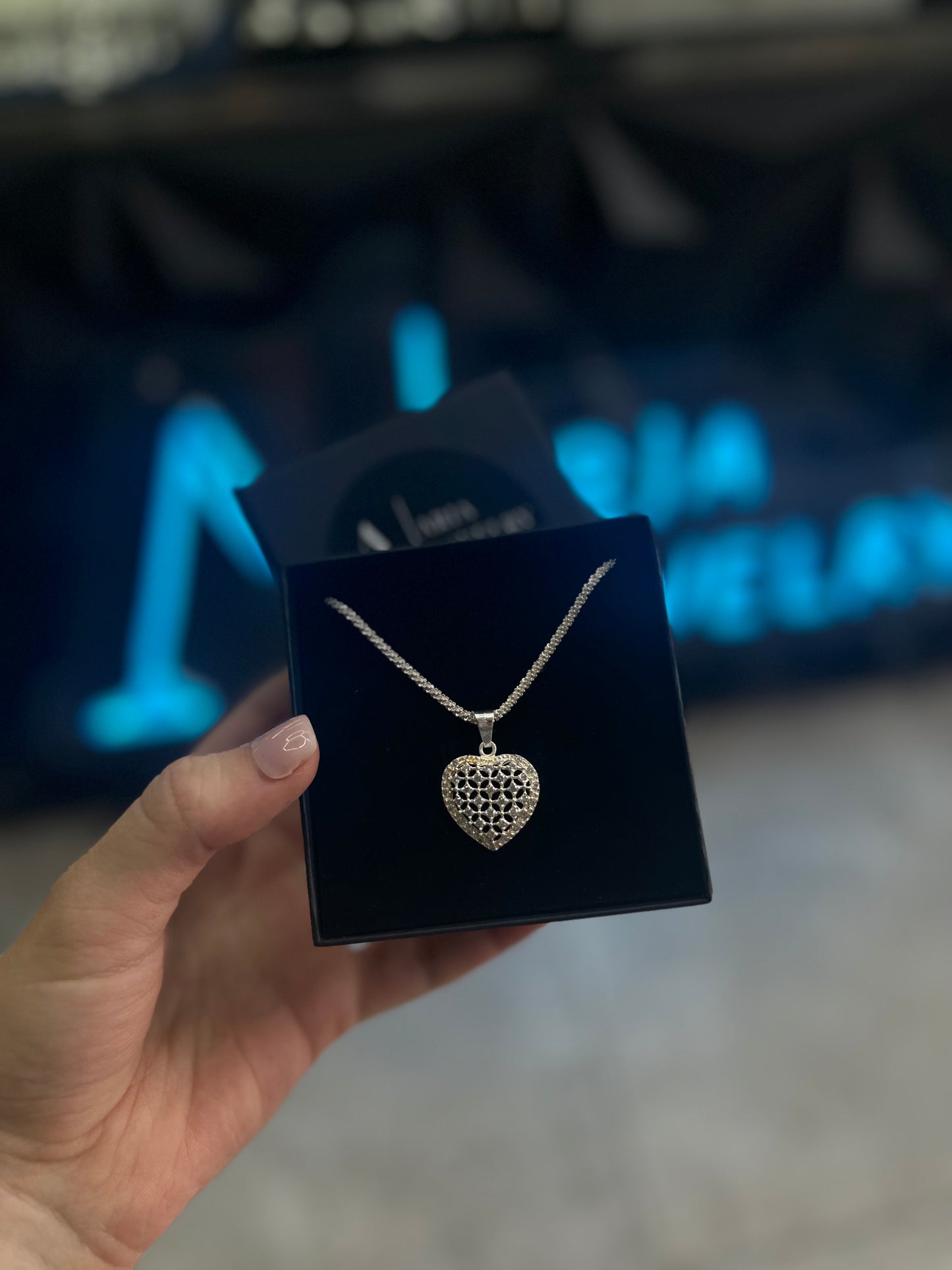 925 silver heart set