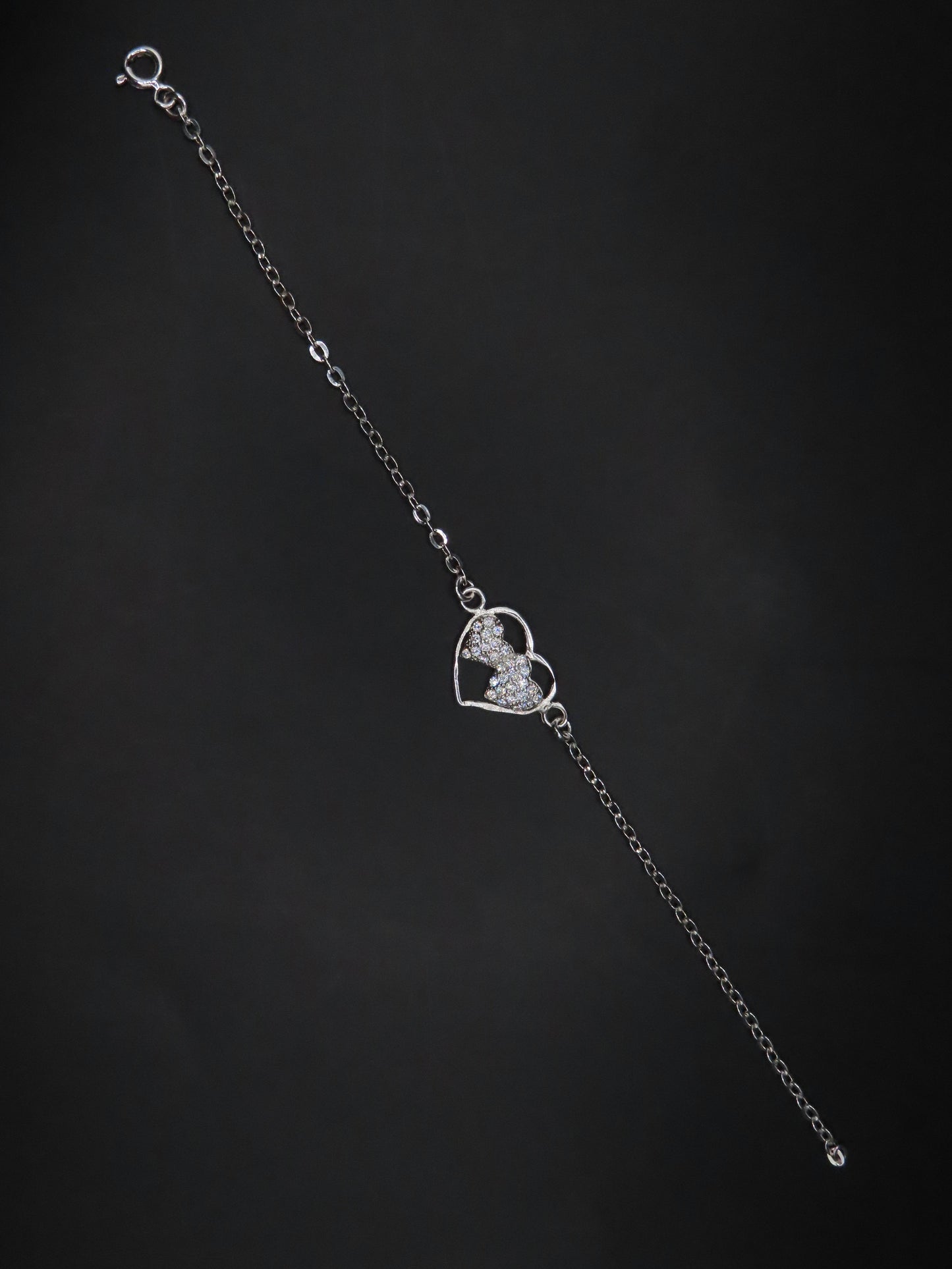 925 silver 2 hearts bracelet