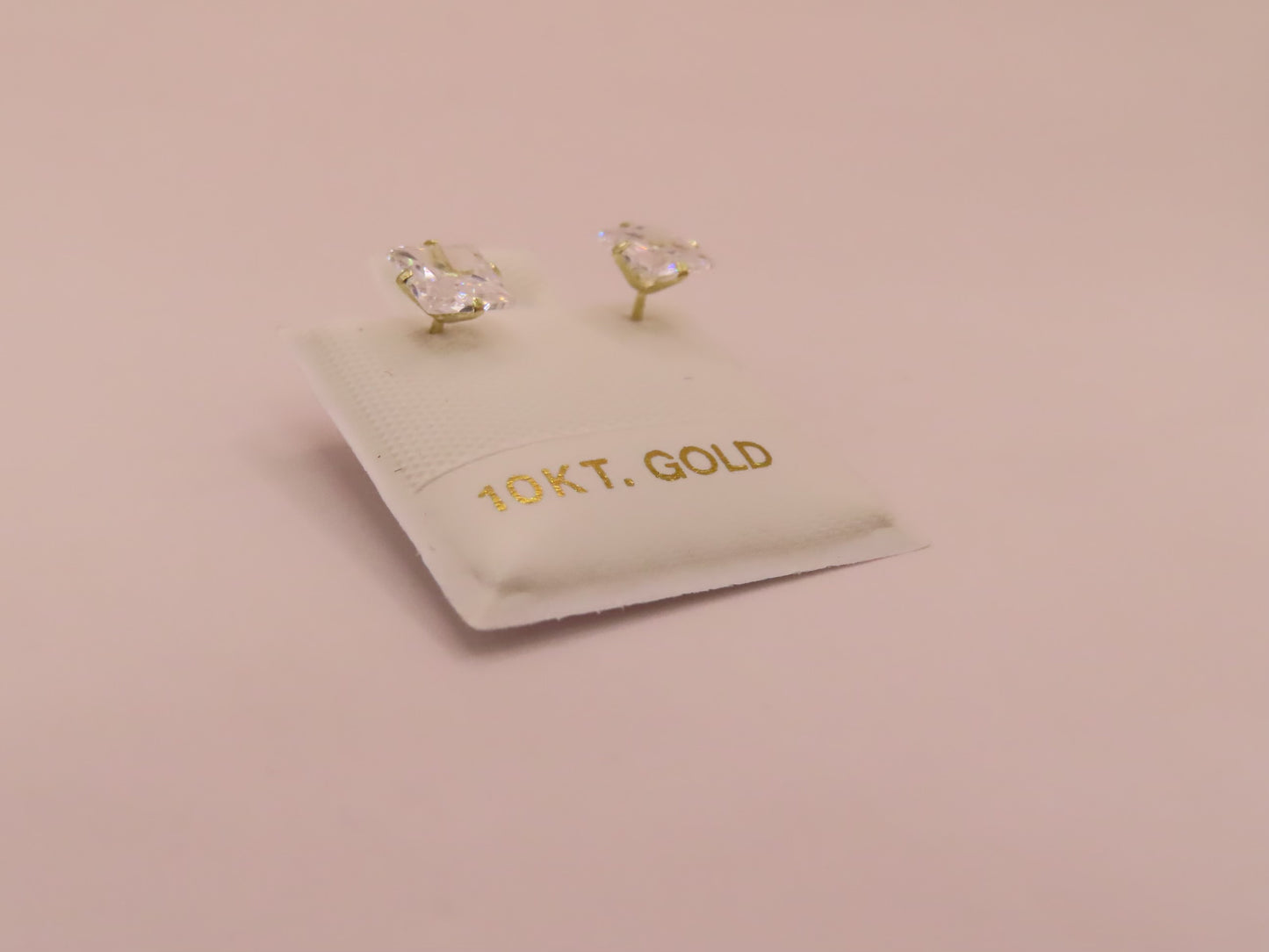10k Gold small square zirconia earrings