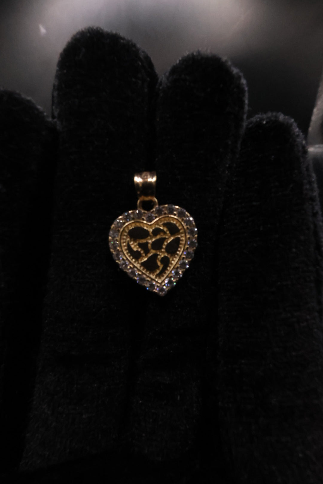 Heart nugget pendant 14k gold