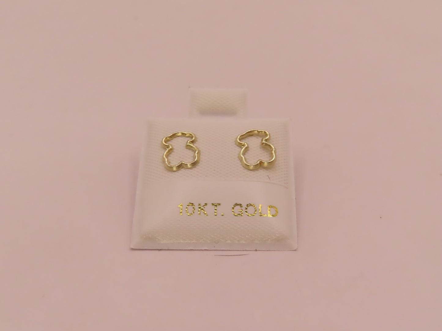 10k Gold bear frame earrings