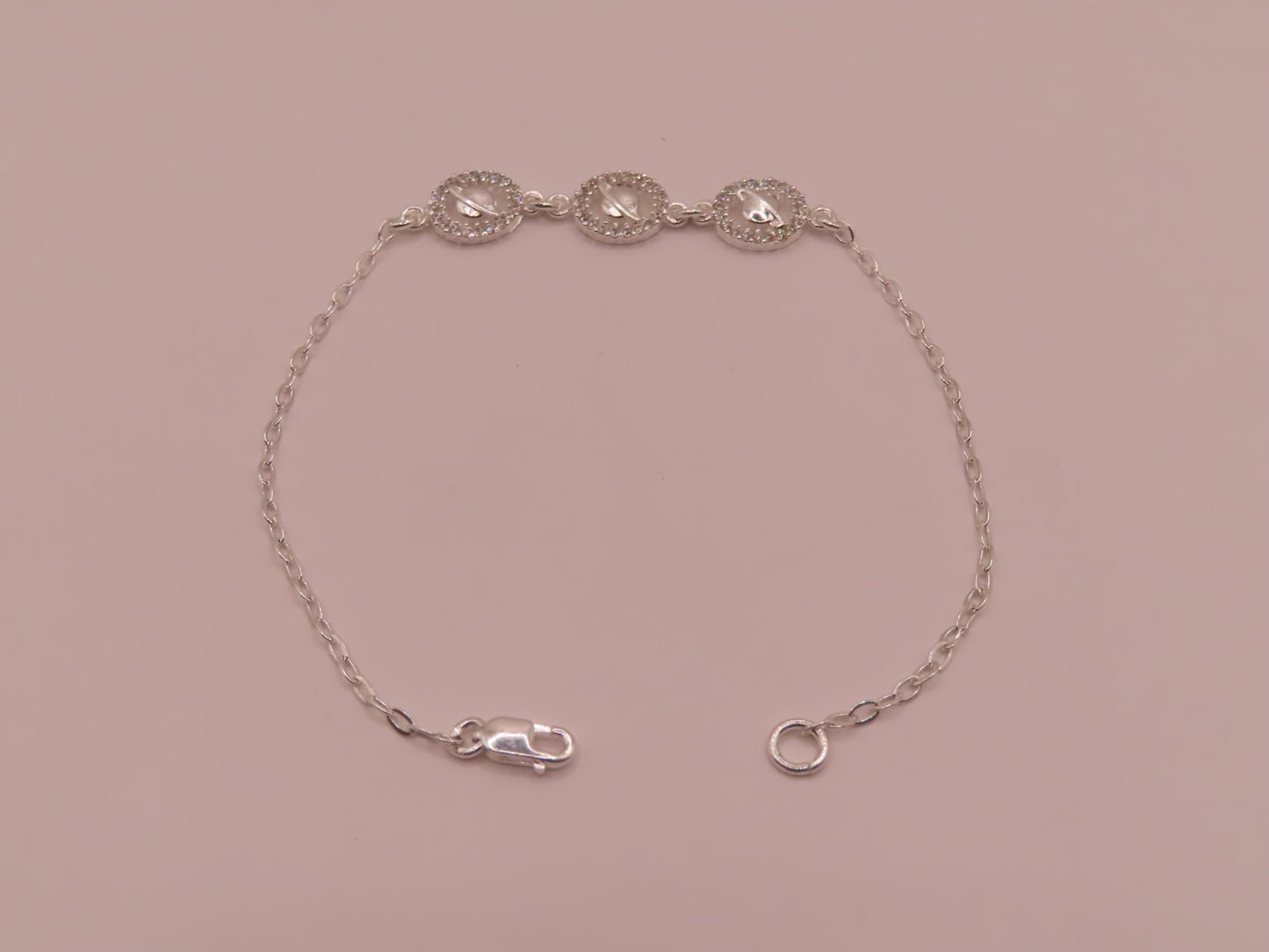 925 silver Saturn bracelet 7.5in