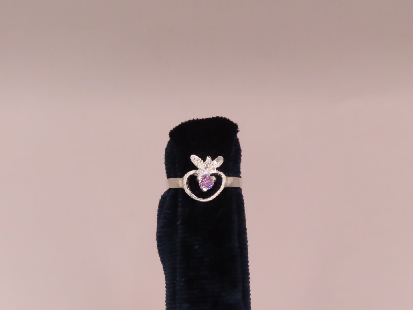 925 silver pink apple ring sz/3.5