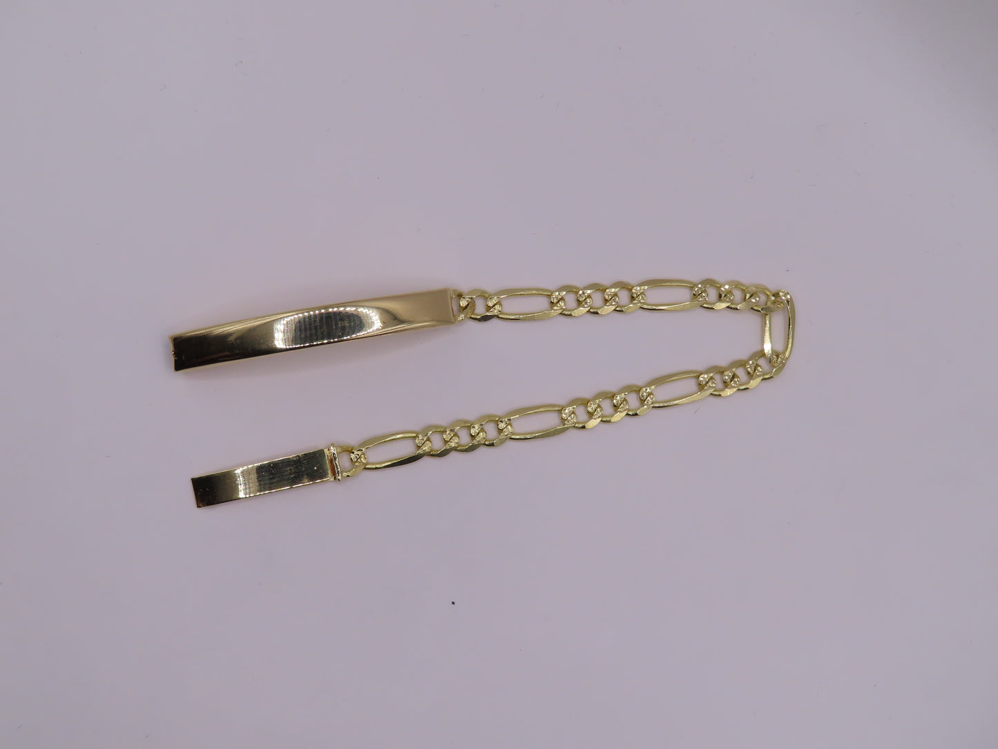 10k gold diamond cut Figaro bracelet 9.3in/6mm(14.53g)