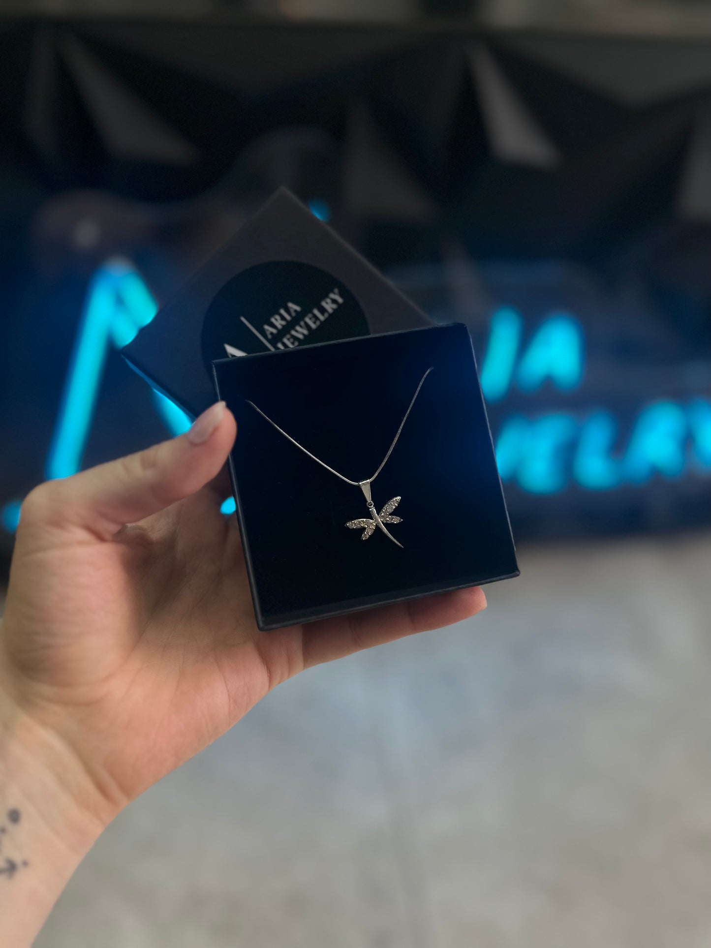 925 silver dragon fly set