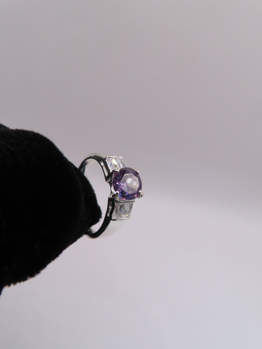 925 silver purple rock ring