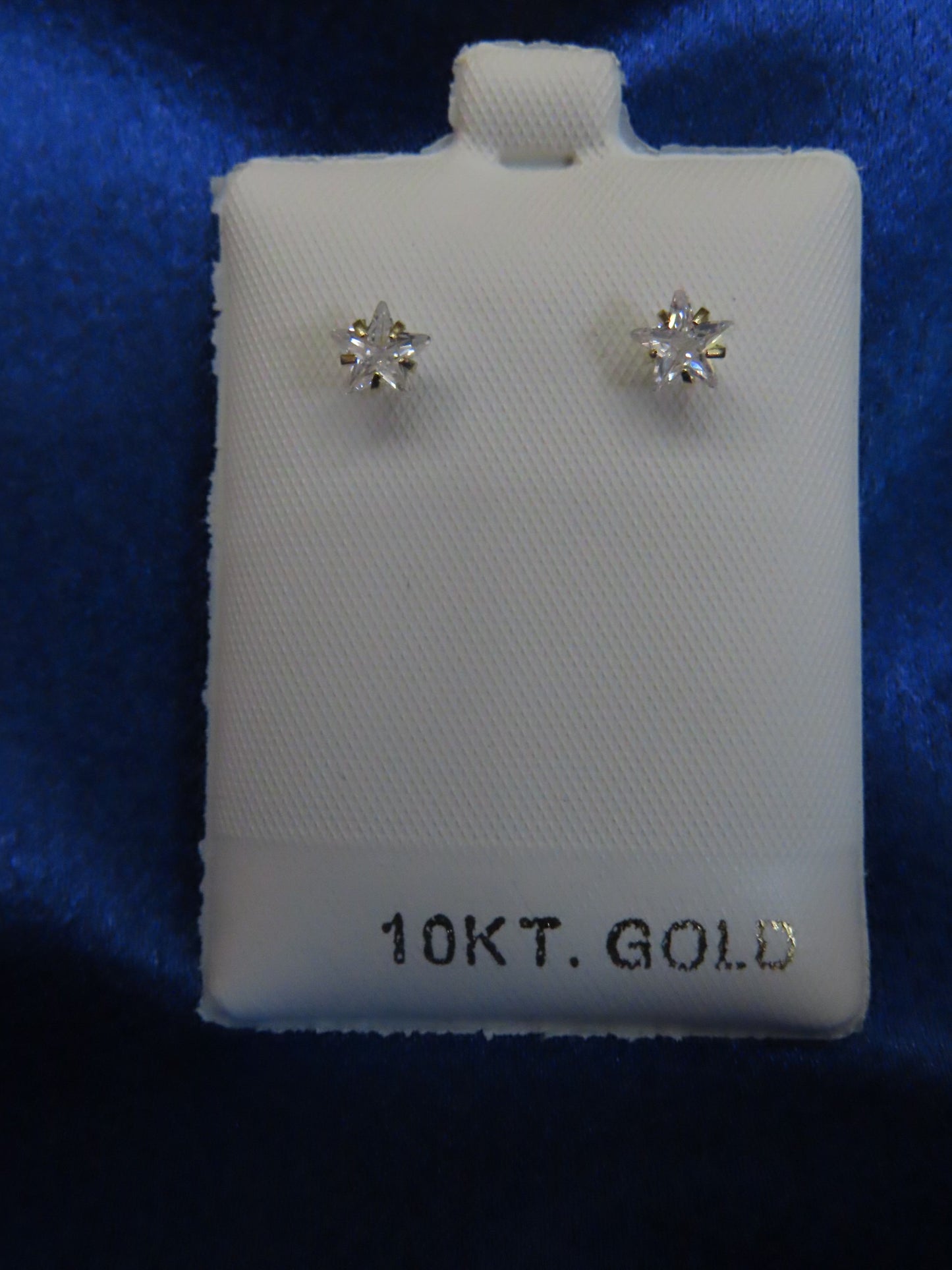 Cubic Zirconia Star Earrings in 10k Gold #2