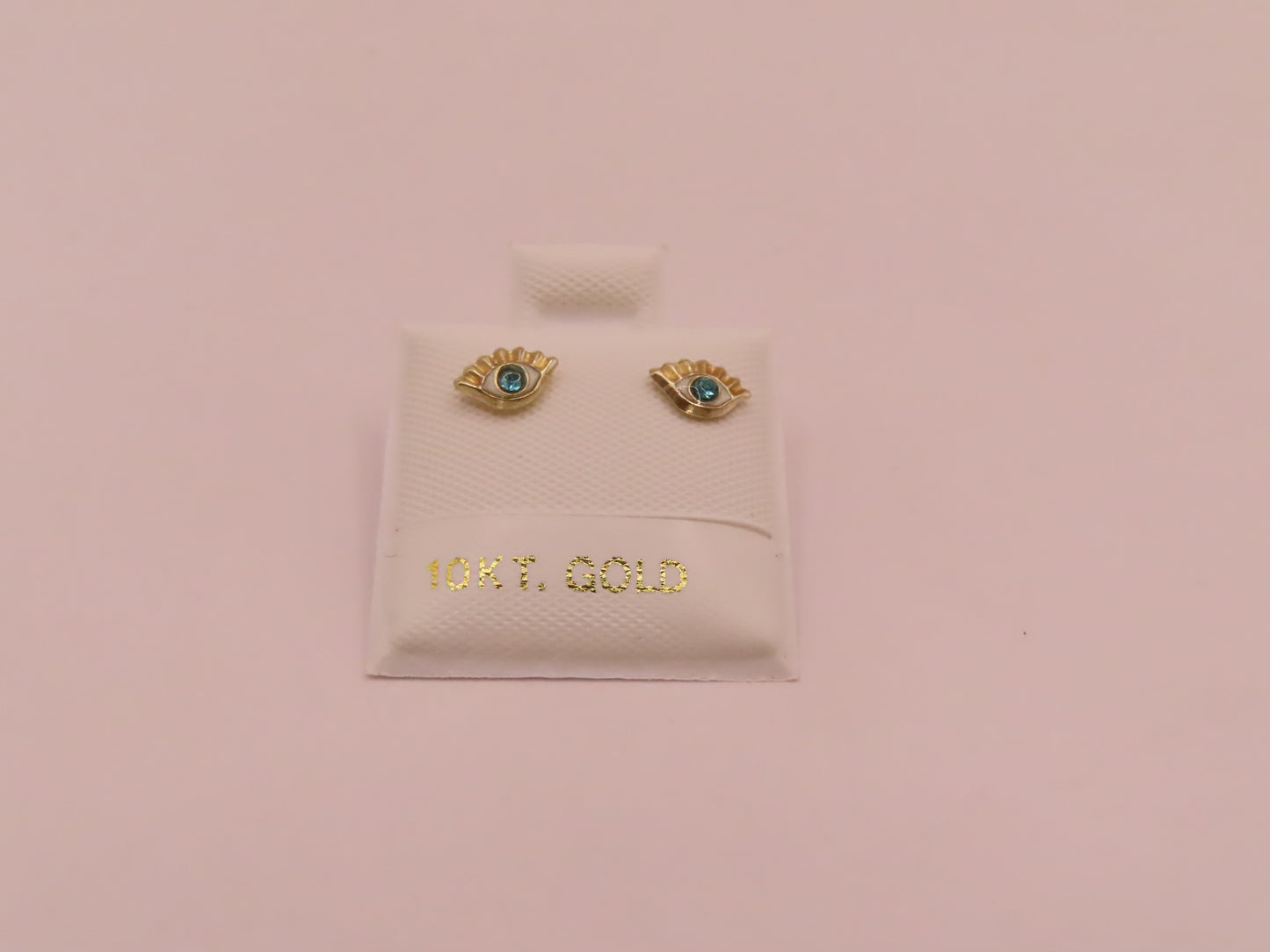 10k Gold mini evil blue eye earrings