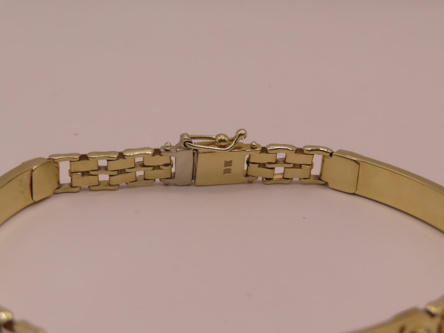 2tones 10k gold bracelet 8.5in/6mm